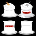 Illustration on theme set different types sacks filled powder salt Royalty Free Stock Photo