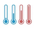 Illustration of thermometers with different levels. Royalty Free Stock Photo