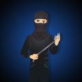 Illustration of thief with crowbar