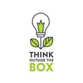 Illustration of Think Outside the Box Concept , Imagination, Smart Solution