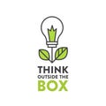 Illustration of Think Outside the Box Concept , Imagination, Smart Solution Royalty Free Stock Photo