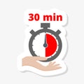 Illustration of thirty minutes stopwatch isolated icon