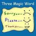 Illustration for Three Magic Words Royalty Free Stock Photo