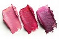 Illustration of three pink and red makeup smudges isolated on a white background Royalty Free Stock Photo