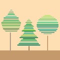 Illustration of three trees