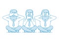 Illustration Three wise monkeys Royalty Free Stock Photo