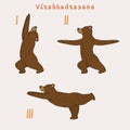 Illustration of three yoga bears