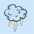 Illustration of thunder cloud icon Royalty Free Stock Photo