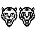 Illustration of tiger head on white background. Design element for logo, label, emblem, sign, poster, t shirt Royalty Free Stock Photo