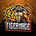 Tiger mage esport mascot logo design