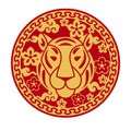 Illustration of tiger oriental symbol of 2022. Happy Chinese New Year lunar calendar animal.