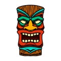 Illustration of tiki idol. Design element for logo, label, sign, poster. Royalty Free Stock Photo