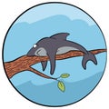 Illustration of a tired shark