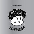 This illustration to express Confident. It can be used as emoticons and emojis