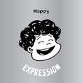 This illustration to express Happy. It can be used as emoticons and emojis