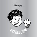 This illustration to express Hungry. It can be used as emoticons and emojis