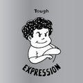 This illustration to express Tough. It can be used as emoticons and emojis