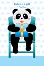 Panda present gift awareness Royalty Free Stock Photo