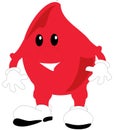 An illustration of a toon blood drop