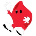 An illustration of a toon blood drop