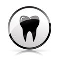 Tooth icon on white background Royalty Free Stock Photo