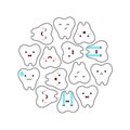 Illustration of tooths on a white background