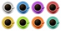 Topview of the cups with coffee Royalty Free Stock Photo