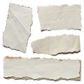 Torn paper textures illustration isolated on white Royalty Free Stock Photo
