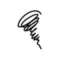 Illustration of a tornado icon, scribble Royalty Free Stock Photo