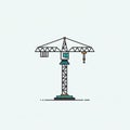 Illustration of a tower crane featuring Royalty Free Stock Photo