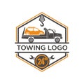 Illustration of towing service. Royalty Free Stock Photo