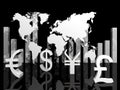 Illustration of trade currencies around the world Royalty Free Stock Photo