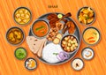 Traditional Bihari cuisine and food meal thali of Bihar