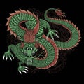 Illustration of traditional chinese dragon illustration