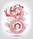 Illustration of Traditional Chinese oriental Dragon