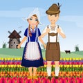 Traditional Dutch couple costume