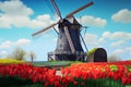 Illustration of a traditional Dutch windmill