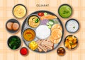 Traditional Gujarati cuisine and food meal thali of Gujarat