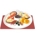 illustration of traditional Japanese food osechi Royalty Free Stock Photo