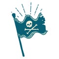 traditional tattoo style waving pirate flag Royalty Free Stock Photo