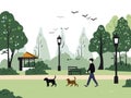 Illustration of Tranquil Park Stroll for Relaxation
