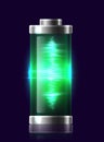 Illustration transparent charged batteries with electric charge Royalty Free Stock Photo