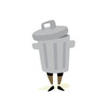 Illustration of a trash can. Vector. Character for stickers, garbage cleaners. It is forbidden to litter. Take care of nature, tak