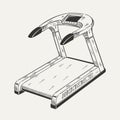 Illustration of treadmill. Sports equipment