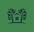 Illustration of Tree House Logo Design Template. Tree Home logotype Design vector, Nature eco House Logo Royalty Free Stock Photo