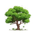 Illustration Tree on white background. Collection of design elements. Generative Ai Royalty Free Stock Photo