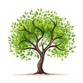 Illustration Tree on white background. Collection of design elements. Generative Ai Royalty Free Stock Photo