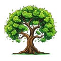 Illustration Tree on white background. Collection of design elements. Generative Ai Royalty Free Stock Photo