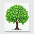 Illustration Tree on white background. Collection of design elements. Generative Ai Royalty Free Stock Photo