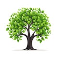 Illustration Tree on white background. Collection of design elements. Generative Ai Royalty Free Stock Photo